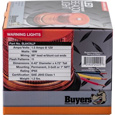 Image showing 5 th Buyers Products 4.6 in. Tall Class 1 Amber LED Beacon Light