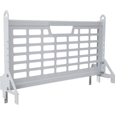 Image showing  Gloss White Universal Kabgard Headache Rack with Mounting Kit for Single-Wheel Service Bodies