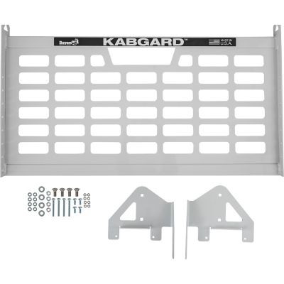 Image showing  Gloss White Universal Kabgard Headache Rack with Mounting Kit for Single-Wheel Service Bodies