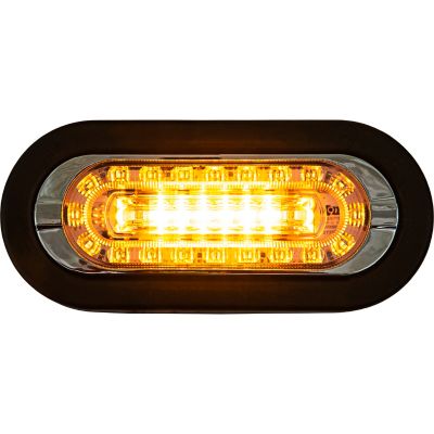 Image showing  6 in. LED Oval Combination Amber Marker Light with Amber Strobe Light