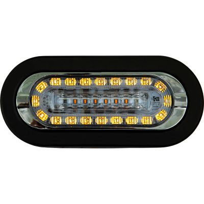 Image showing  6 in. LED Oval Combination Amber Marker Light with Amber Strobe Light