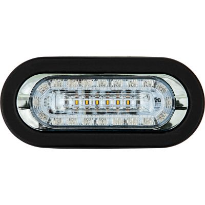 Buyers Products 6 in. LED Oval Combination Amber Marker Light with Amber and Clear Strobe Light