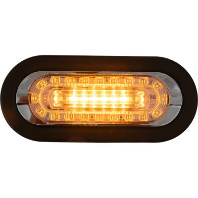 Image showing  6 in. 12VDC LED Oval Combination Amber Marker Light with Amber and Clear Strobe Light