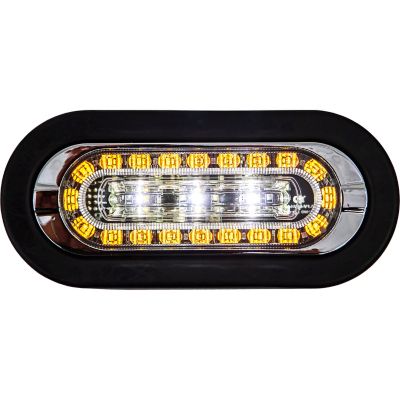Image showing  6 in. 12VDC LED Oval Combination Amber Marker Light with Amber and Clear Strobe Light