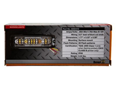 Image showing 6 th Buyers Products 5 in. Ultra Thin Amber/Green LED Wide Angle Strobe Light