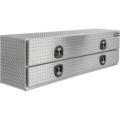 Buyers Products 21 in. x 18 in. x 72 in. Diamond Tread Aluminum Flatbed Contractor Truck Box With Lower Door