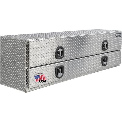 Buyers Products 21 in. x 18 in. x 72 in. Diamond Tread Aluminum Flatbed Contractor Truck Box With Lower Door