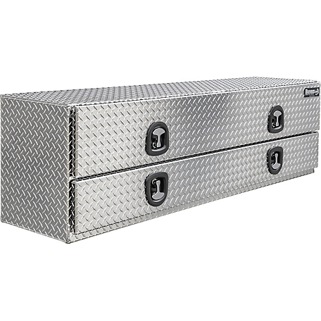 Buyers Products 21 in. x 18 in. x 72 in. Diamond Tread Aluminum Flatbed Contractor Truck Box With Lower Door