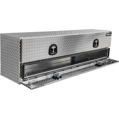 Image showing  21 x 18 x 72in. Diamond Tread Aluminum Flatbed Contractor Truck Box with Lower Door