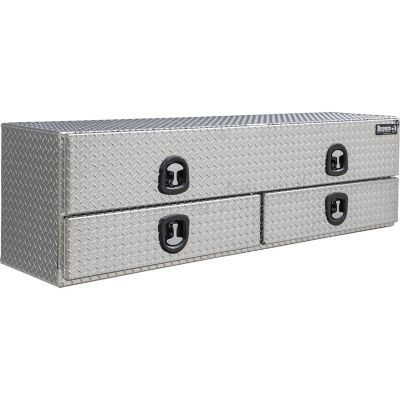 Buyers Products 21 x 18 x 72 Inch Diamond Tread Aluminum Heavy-Duty Flatbed Contractor With Lower Drawers