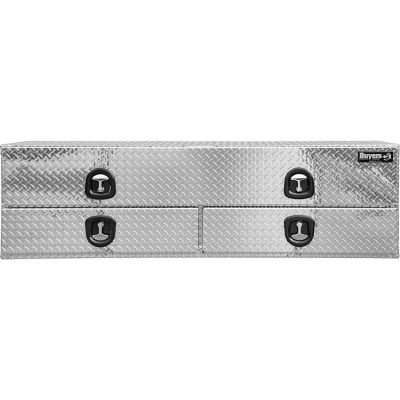 Image showing  21 x 18 x 72in. Diamond Tread Aluminum Heavy-Duty Flatbed Contractor Truck Tool Box With Lower Drawers