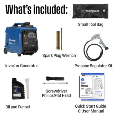 Image showing 7 th Westinghouse 4,000/3,300-Watt Dual-Fuel Portable Inverter Generator, Recoil Start, CO Sensor