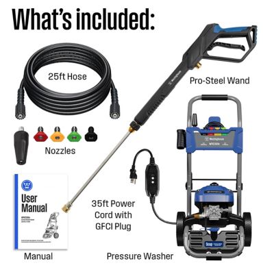 Image showing  2,300 Max PSI 1.76 GPM Electric Cold Water Pressure Washer with 5 Nozzles & Soap Tank