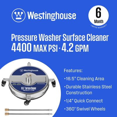 Image showing  16.5 in. Stainless Steel Surface Cleaner for Pressure Washers, 1/4 in. Quick-Connect