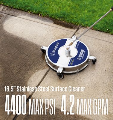 Image showing  16.5 in. Stainless Steel Surface Cleaner for Pressure Washers, 1/4 in. Quick-Connect