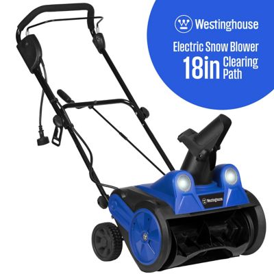 Westinghouse WSnow18c Walk Behind Corded Electric Snow Thrower with Dual LED Lights, 18 in. Wide, 15 Amp Engine