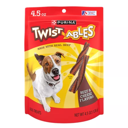 Purina Twistables Beef & Cheese Flavor Treats for Dogs 4.5 oz. Dog Bones Rawhide & Rawhide Alternative