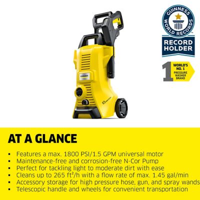 Image showing  1,800 PSI 1.3 GPM Electric Cold Water K 3 Power Control Pressure Washer, 2,100 Max PSI