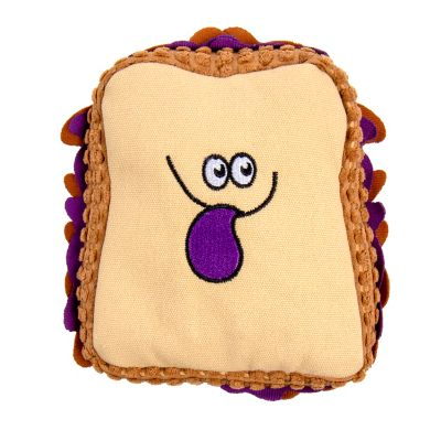 TrustyPup PBJ Squeaky Plush Chew Guard Dog Toy, Medium