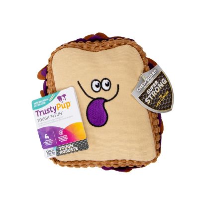 Image showing 12 th TrustyPup PBJ Squeaky Plush Chew Guard Dog Toy, Medium