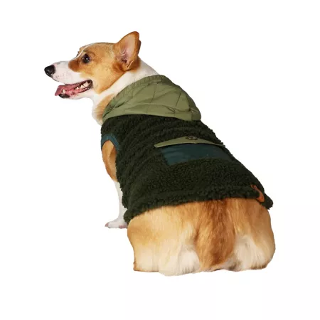 MuttNation Powered by Miranda Lambert Sherpa Quilted Pet Hoodie Dog Coats & Jackets