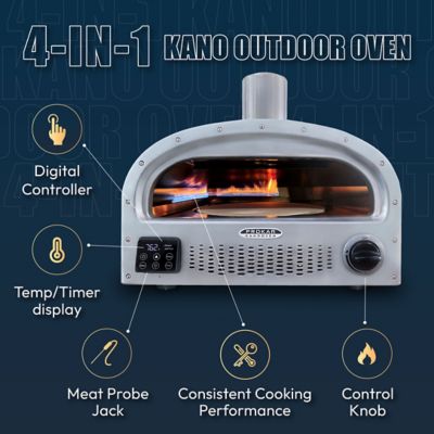 Image showing  KANO 16 in. 4-in-1 Propane Outdoor Oven with Digital Temp Control