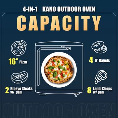 Image showing 6 th Prokan KANO 16 in. 4-in-1 Propane Outdoor Oven with Digital Temp Control