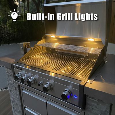 Image showing  96 in. European Ledge 5B Island Grill With Fridge and Outdoor Oven