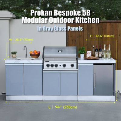 Image showing  94 in. Bespoke 5B Modular Outdoor Kitchen in Matt Gray