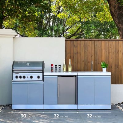 Image showing  94 in. Bespoke 5B Modular Outdoor Kitchen in Matt Gray