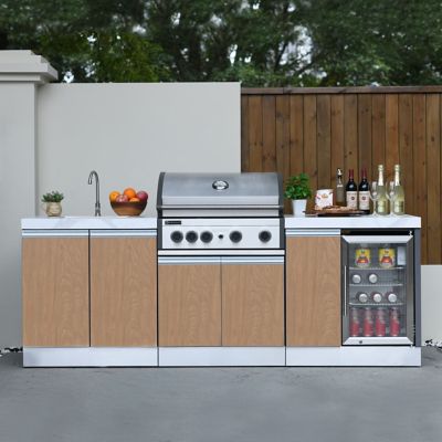 Prokan 94 in. Bespoke 5B Modular Outdoor Kitchen in Wood Pattern