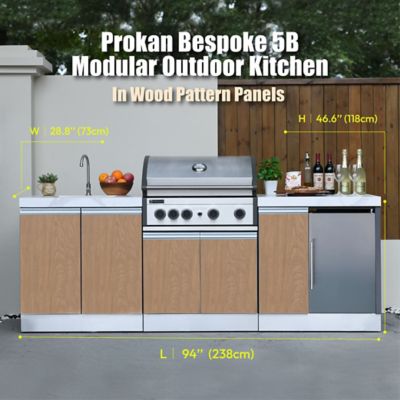 Image showing  94 in. Bespoke 5B Modular Outdoor Kitchen in Wood Pattern