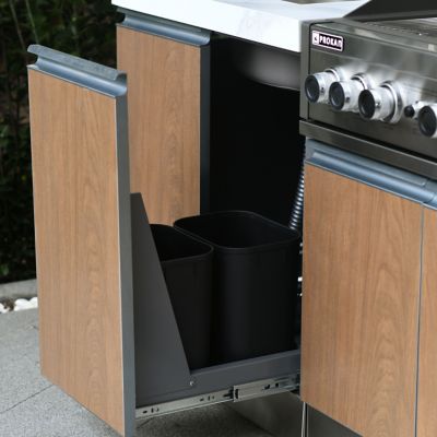 Image showing 7 th Prokan 94 in. Bespoke 5B Modular Outdoor Kitchen in Wood Pattern