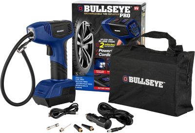 Bullseye Pro 12V 150-PSI Rechargeable Tire Inflator, Air Compressor - Royal Blue