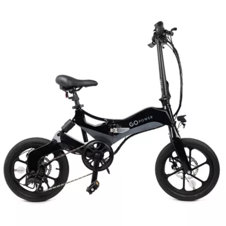 GoPowerBike Go Klik Folding Electric City Bike for Adults 350W 16" Wheels 36V Rechargeable Battery Black Electric Bikes