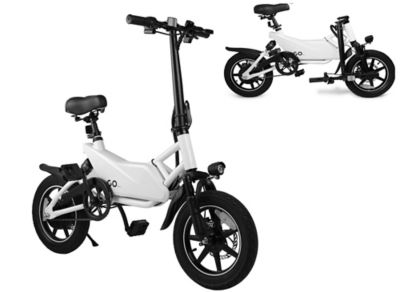 GoPowerBike Go Spyder Electric Bike - Foldable, 350W motor, 14 in. tires. 36V Rechargeable battery - White