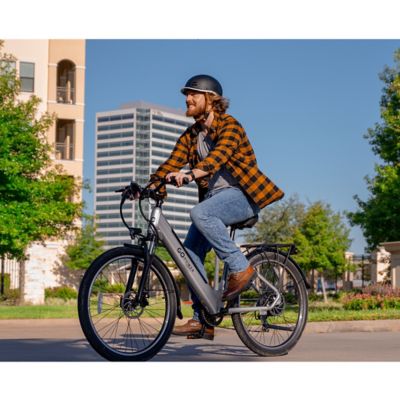 Image showing  GoVelo Electric Bike - 750W motor, 26 in. Tires, Removeable & Rechargeable 48V Battery - Silver