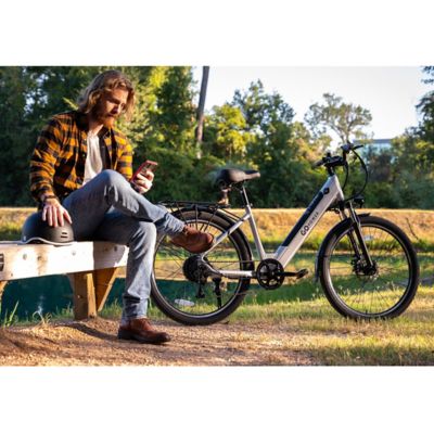 Image showing  GoVelo Electric Bike - 750W motor, 26 in. Tires, Removeable & Rechargeable 48V Battery - Silver