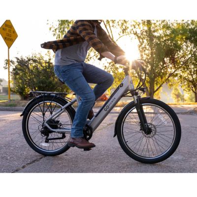 Image showing 6 th GoPowerBike GoVelo Electric Bike - 750W motor, 26 in. Tires, Removeable & Rechargeable 48V Battery - Silver