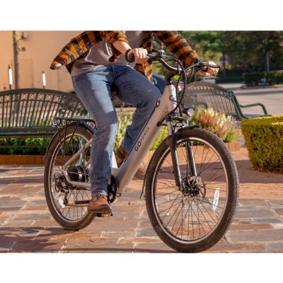 Image showing 7 th GoPowerBike GoVelo Electric Bike - 750W motor, 26 in. Tires, Removeable & Rechargeable 48V Battery - Silver
