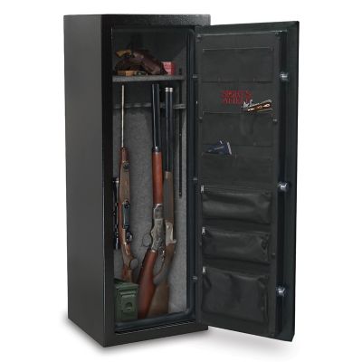 Image showing  18 Gun 6.07 cu. ft. Electronic/Key Lock Preserve Fire and Waterproof Gun Safe, Black Textured Gloss