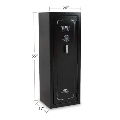 Image showing  18 Gun 6.07 cu. ft. Electronic/Key Lock Preserve Fire and Waterproof Gun Safe, Black Textured Gloss