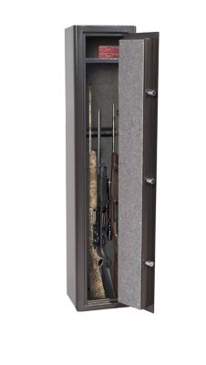 Image showing  4 Gun 2.28 cu. ft. Electronic/Key Lock Home Defense Fireproof Gun Safe, Black Textured Gloss Finish