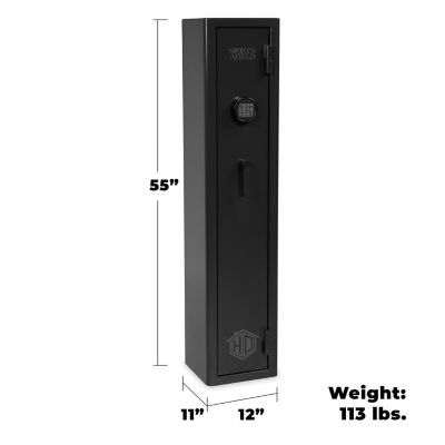 Image showing  4 Gun 2.28 cu. ft. Electronic/Key Lock Home Defense Fireproof Gun Safe, Black Textured Gloss Finish