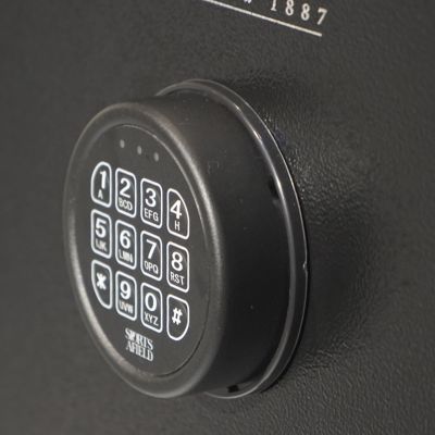 Image showing 6 th Sports Afield 4 Gun 2.28 cu. ft. Electronic/Key Lock Home Defense Fireproof Gun Safe, Black Textured Gloss Finish