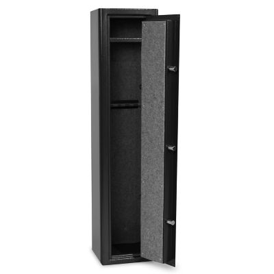 Image showing  Home Defense 4-Gun Fireproof Biometric Lock Gun Safe, Black Textured Gloss Finish