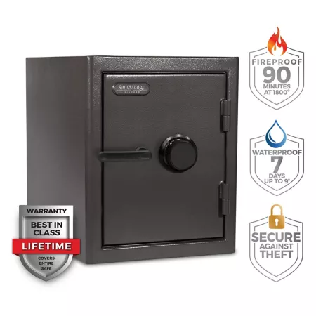 Sanctuary 2.2 cu Fireproof/Waterproof Safe for Home and Office 3.5 cu ft Combination Lock Hammered Dark Gray Finish Home Safes