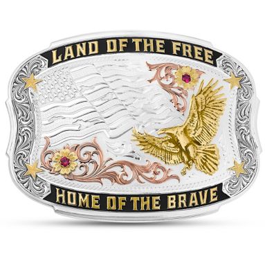 Montana Silversmiths Brave American Made Buckle, AM50712