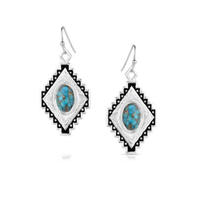 Montana Silversmiths Diamond of The West Turquoise Earrings, ER5661