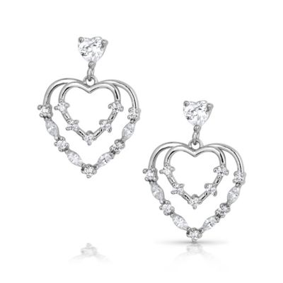 Montana Silversmiths Heart Grows Crystal Earrings, ER5797